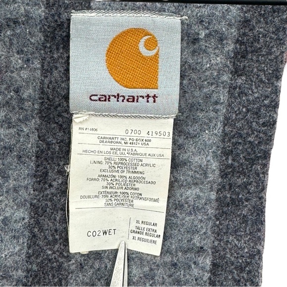 Vintage 90s Carhartt Blanket Lined Chore Coat Work Jacket Made in USA | Size XL - Picture 11 of 11